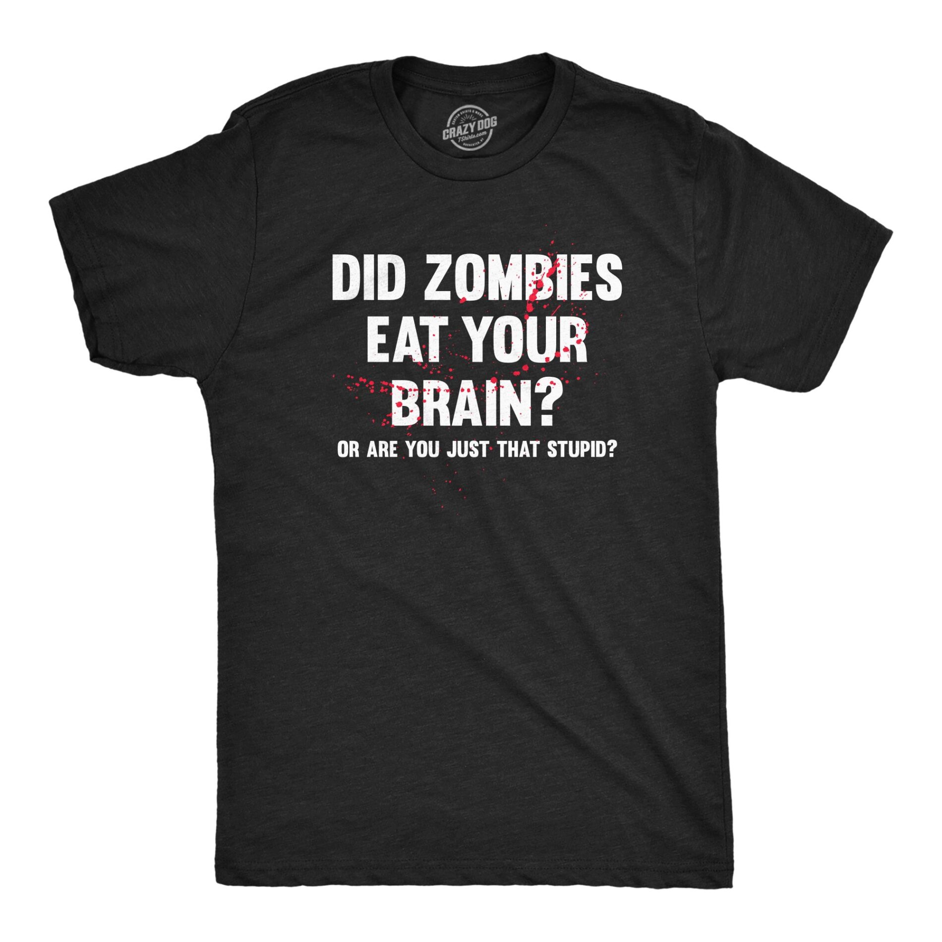 Did Zombies Eat Your Brain Or Are You Just That Stupid Men’s T Shirt