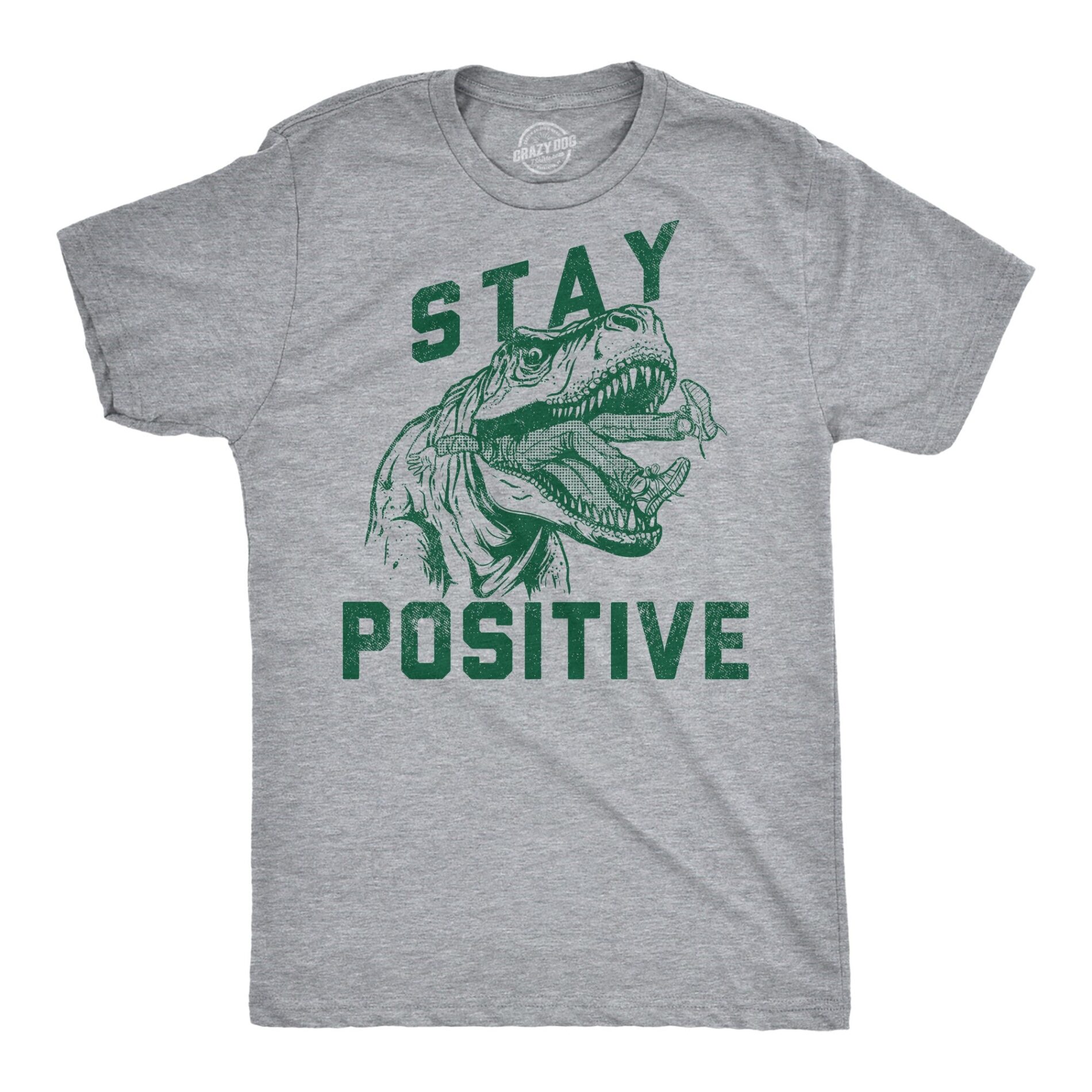 Stay Positive T Rex Attack Men’s T Shirt