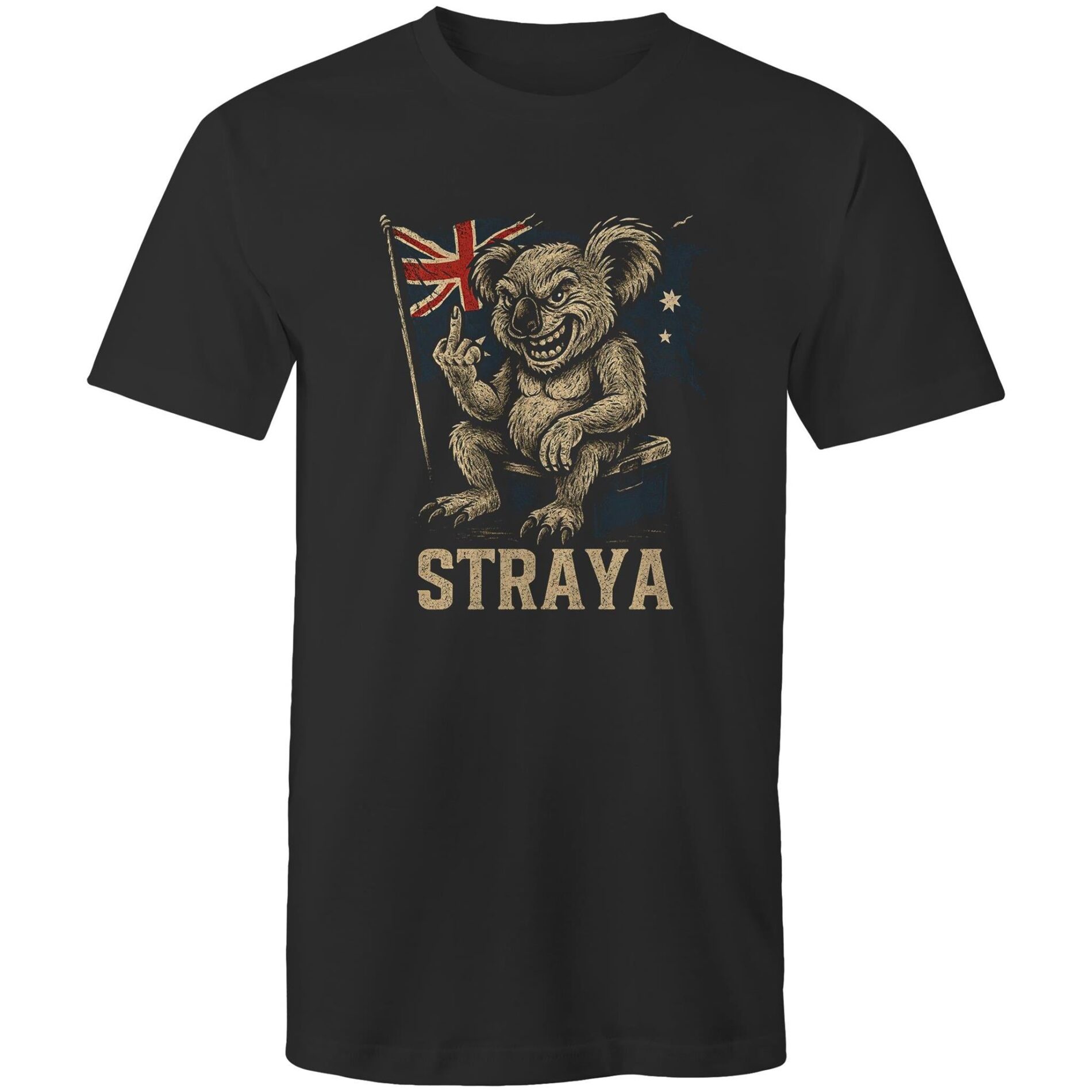 Straya Rebel Koala – Mens T-Shirt